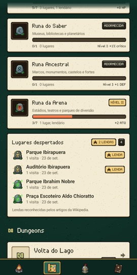 Wanderune: o Atlas, com as runas e os lugares despertados